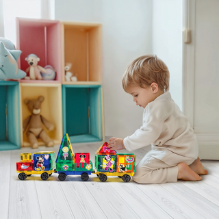 Official Disney Junior Mickey Mouse Train Magnetic Tile Set - 41-Piece