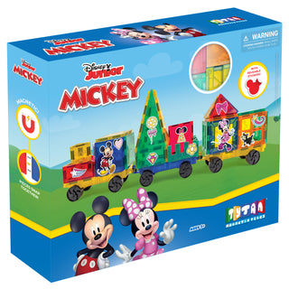 Official Disney Junior Mickey Mouse Train Magnetic Tile Set - 41-Piece