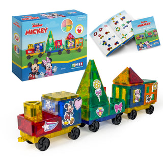 Official Disney Junior Mickey Mouse Train Magnetic Tile Set - 41-Piece