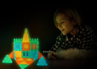 Tytan™ 60 piece Magnetic Tiles & Building Blocks With Glow In Dark Tiles