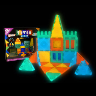 Tytan™ 60 piece Magnetic Tiles & Building Blocks With Glow In Dark Tiles