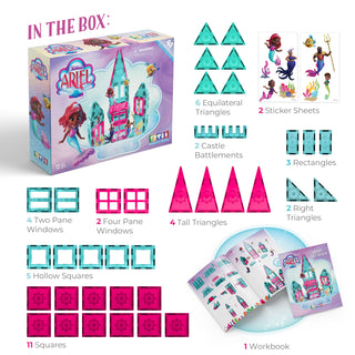 Official Disney Junior Ariel Magnetic Tile Set - 41-Piece