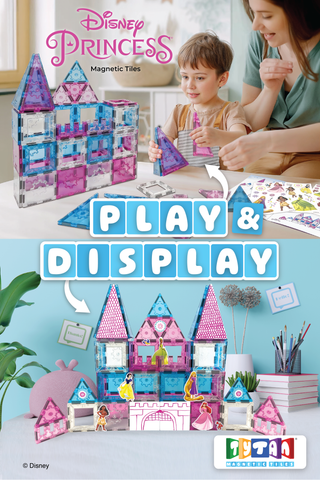 Official Disney Princess Castle Magnetic Tile Set - 70-Piece