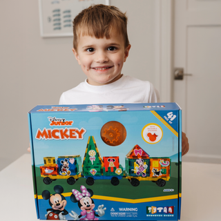 Official Disney Junior Mickey Mouse Train Magnetic Tile Set - 41-Piece