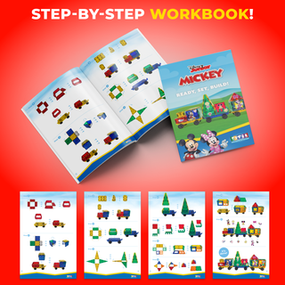 Official Disney Junior Mickey Mouse Train Magnetic Tile Set - 41-Piece