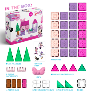 Official Disney Junior Minnie Magnetic Tile Set - 42-Piece
