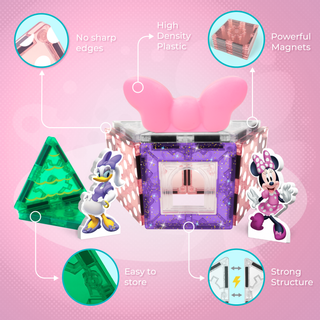 [COMING SOON, PREORDER TODAY!] Official Disney Junior Minnie Mouse Magnetic Character Tiles – 21-Piece
