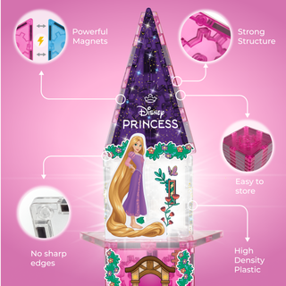 [COMING SOON, PREORDER TODAY!] Official Disney Princess Magnetic Character Tiles – 24-Piece Set with Light-up Tile!