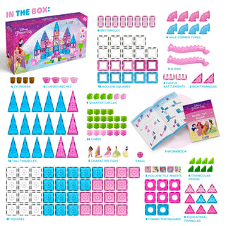 [COMING SOON, PREORDER TODAY!] Official Disney Princess Magnetic Tile Set – 167-Piece JUMBO Castle