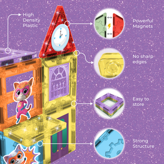 [COMING SOON, PREORDER TODAY!] Official Disney Junior SuperKitties Magnetic Tile Set – 17-Piece