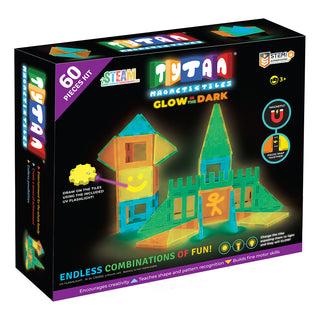 Tytan® Magnetic Tile Building Set 2.0 – 60-Piece Glow in the Dark