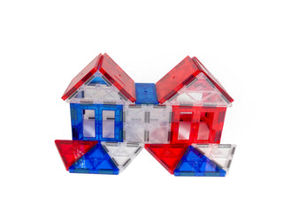 Tytan® Magnetic Tile Building Set – 60-Piece Red, White, & Blue Edition