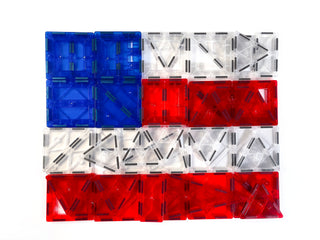Tytan® Magnetic Tile Building Set – 60-Piece Red, White, & Blue Edition