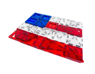 Tytan® Magnetic Tile Building Set – 60-Piece Red, White, & Blue Edition