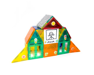 Tytan™ 60 piece Magnetic Tiles & Building Blocks With Bonus Decorative Tiles Marker and Sticker Pack