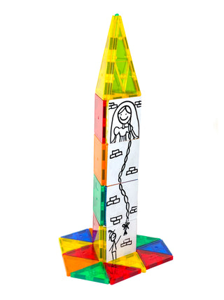 Tytan™ 60 piece Magnetic Tiles & Building Blocks With Bonus Decorative Tiles Marker and Sticker Pack