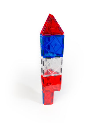 Tytan® Magnetic Tile Building Set – 60-Piece Red, White, & Blue Edition