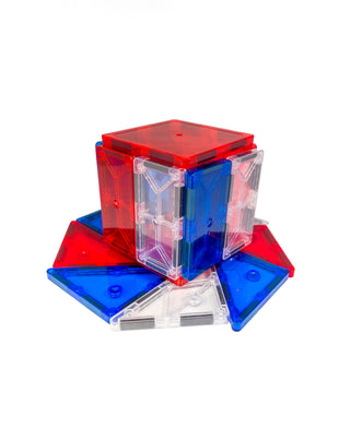 Tytan® Magnetic Tile Building Set – 60-Piece Red, White, & Blue Edition
