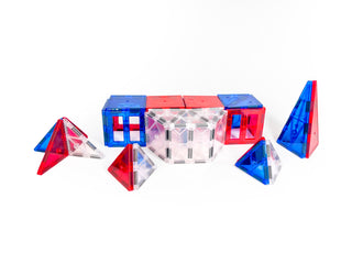 Tytan® Magnetic Tile Building Set – 60-Piece Red, White, & Blue Edition