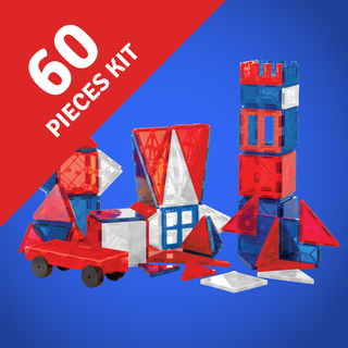 Tytan™ 60 piece Magnetic Red White and Blue USA Flag Themed Set